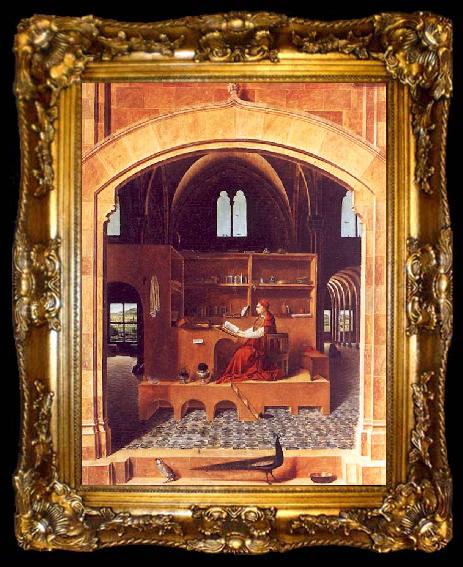 framed  Antonello da Messina Saint Jerome in his Study, ta009-2